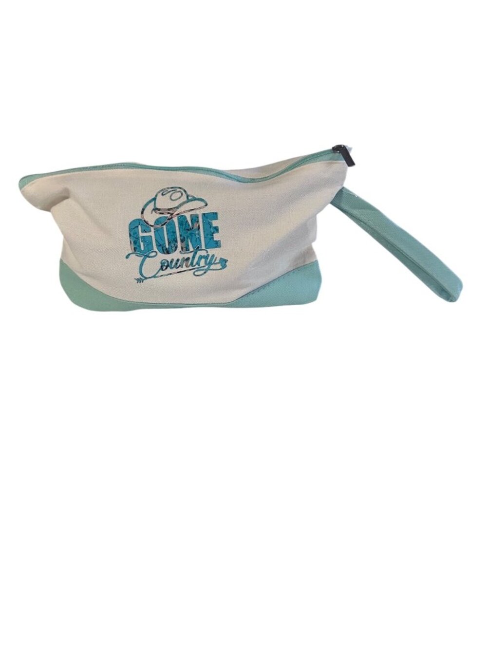 Silkfly zipper pouch sea foam green gone country makeup cosmetic travel bag